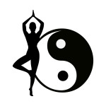 abstract yoga pose yin yang