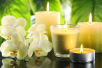 spa still life with candles and orchids
