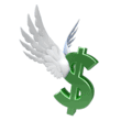 green dollar sign with wings paying for NLP