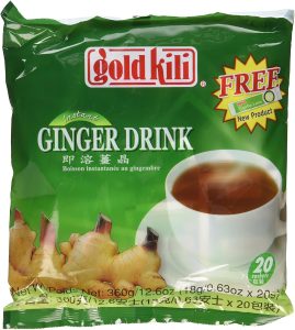 A package of Gold Kili ginger drink to combat inflammation