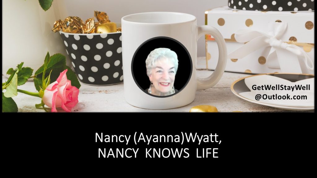 Logo for Nancy Knows Life - includes a picture of Nancy 2023
