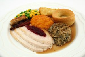 plate of Thanksgiving dinner