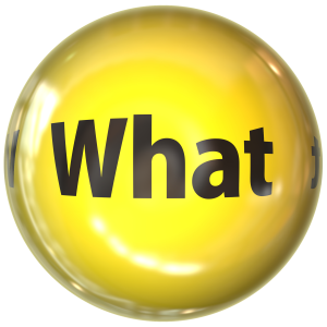 yellow circle with the word "What"